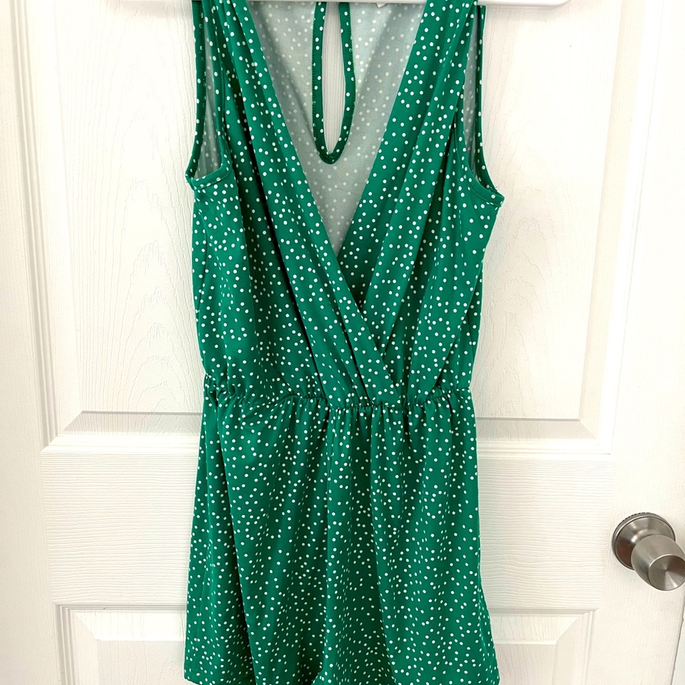 Green Polka Dot Romper